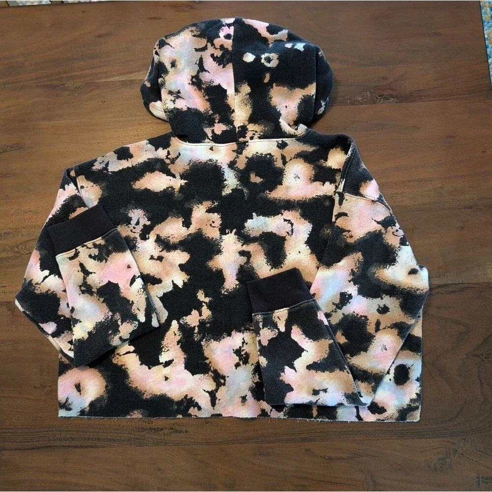 NWT Wild Fable Tie Dye Cropped Hoodie Black Multi Size Large - Picture 8 of 9